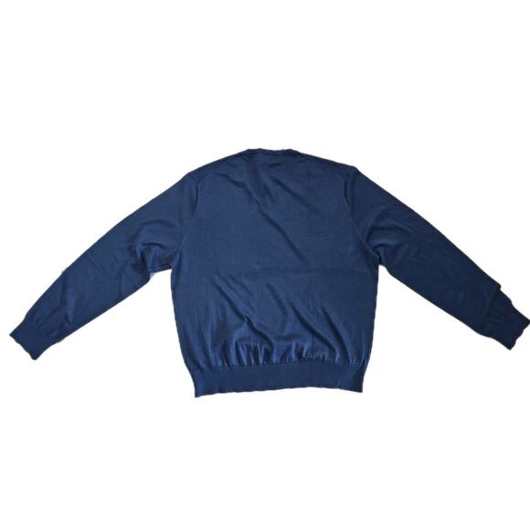 Polo Ralph Lauren V Neck Sweater Mens XL Blue Cotton Silk Cashmere Blend - Picture 4 of 4